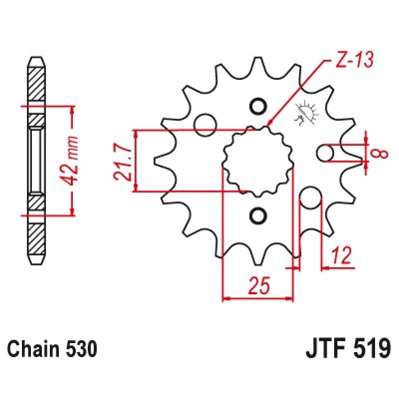 Купить Звездочка передняя JT Sprockets (шаг 530 ) JT JTF519